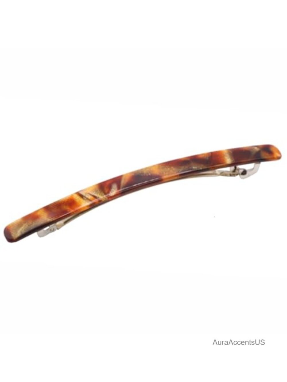 Large 4" Long Thin Hair Clip Barrette Automatic Clasp Cellulose Acetate